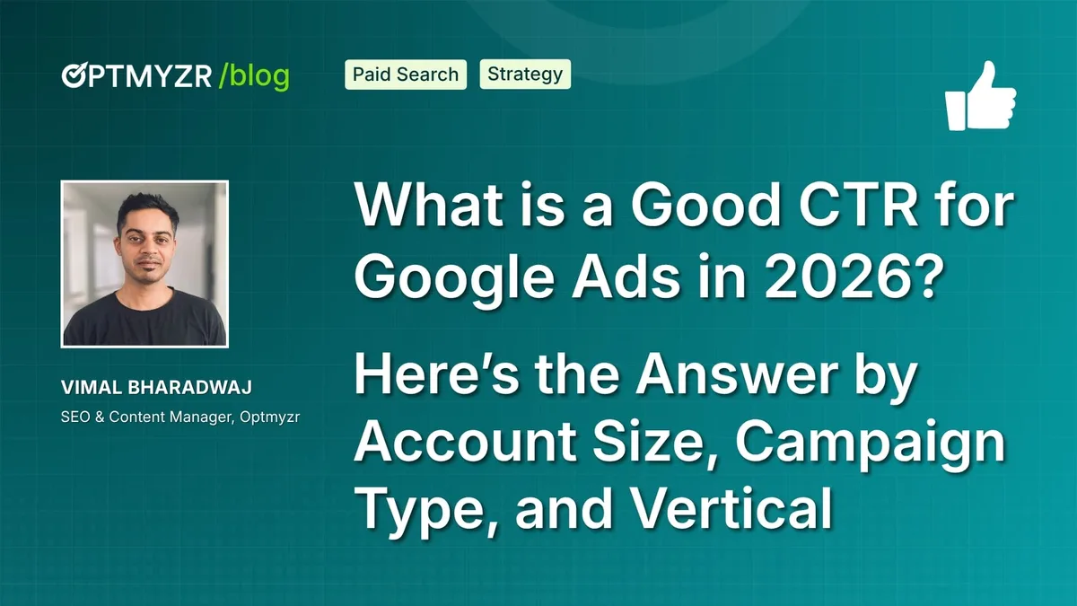 Optmyzr cover for What is a Good CTR for Google Ads in 2026?