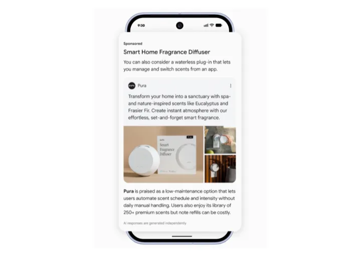 Original newsletter image: Ads in AI Mode launch with three new formats: Conversational Discovery, Highlighted Answers, and Direct Offers