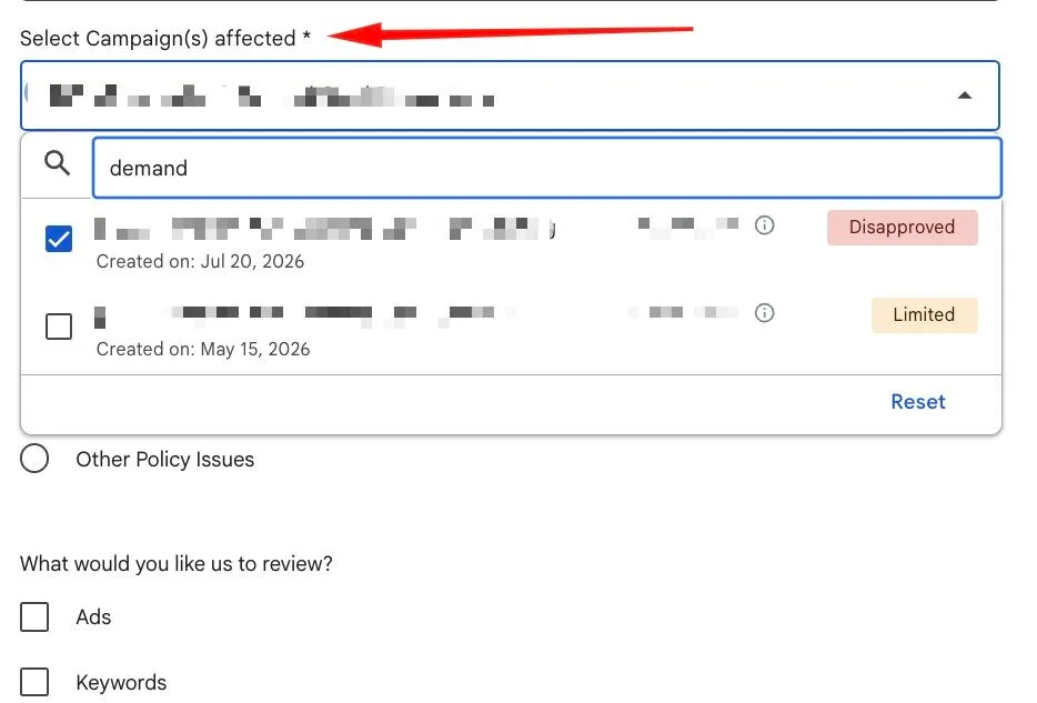 Original newsletter image: Support forms let you pick the exact campaign