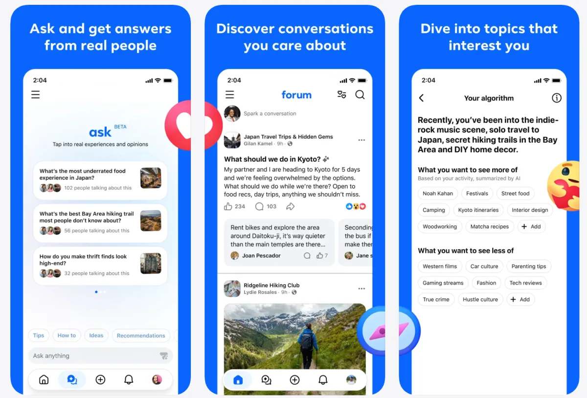 Original newsletter image: Facebook launches Forum app to compete with Reddit