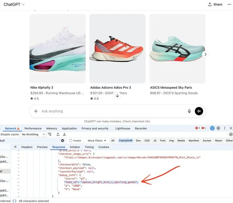 Original newsletter image: ChatGPT builds an e-commerce product feed infrastructure