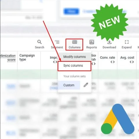 Original newsletter image: Google Ads rolls out Sync Columns across Manager Accounts