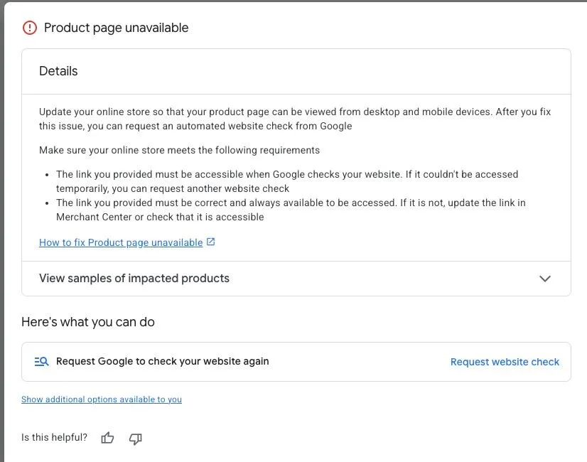 Original newsletter image: A Shopify outage triggers mass Merchant Centre disapprovals