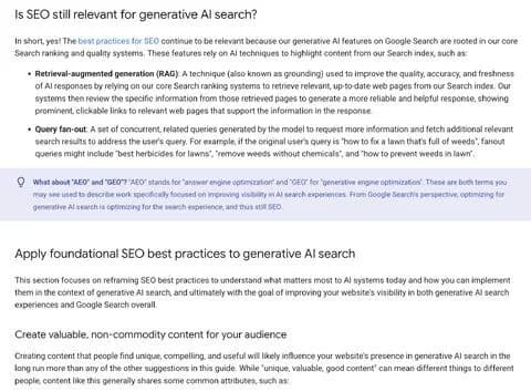 Original newsletter image: Google publishes official guidance on optimising for generative AI search