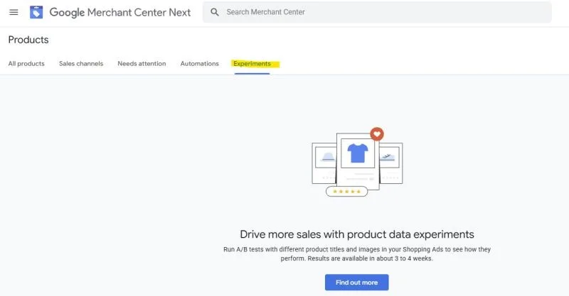 Original newsletter image: Google Shopping Ads testing product title and image A/B testing in Merchant Centre