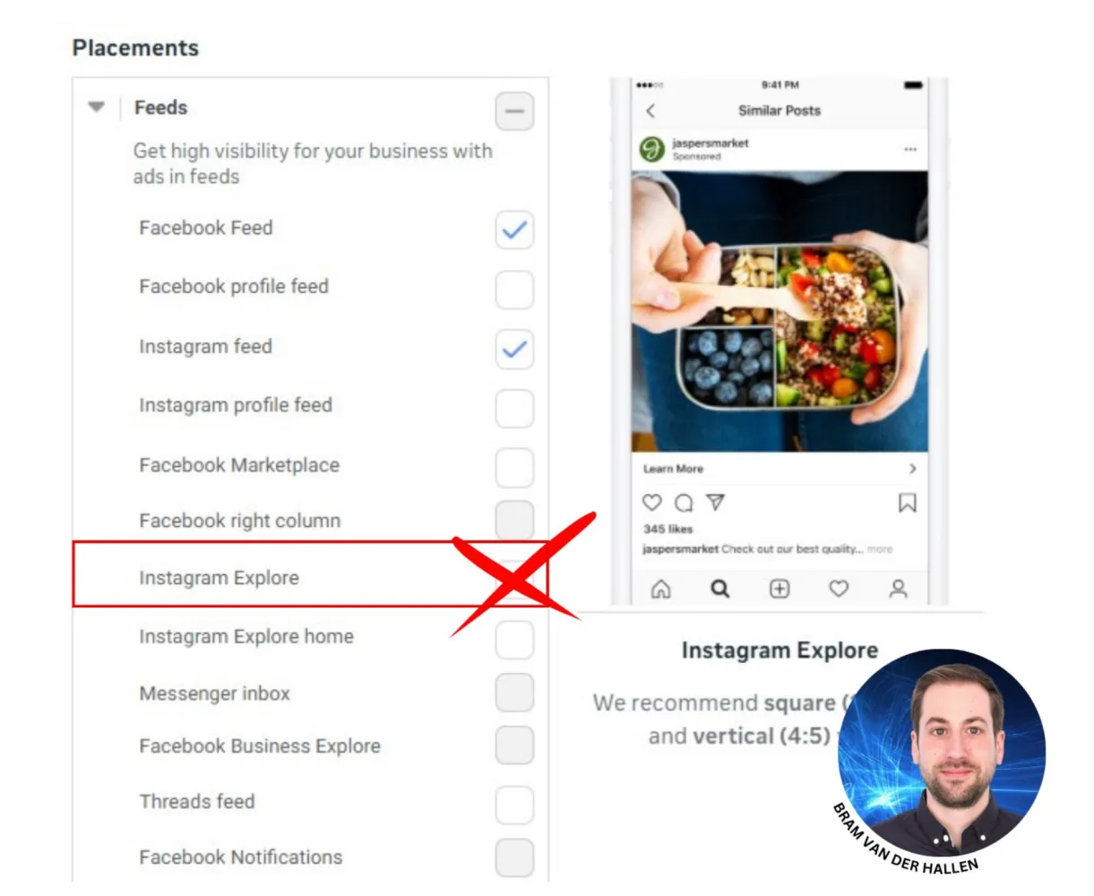 Original newsletter image: Instagram Explore ad placement is being removed as Reels expands