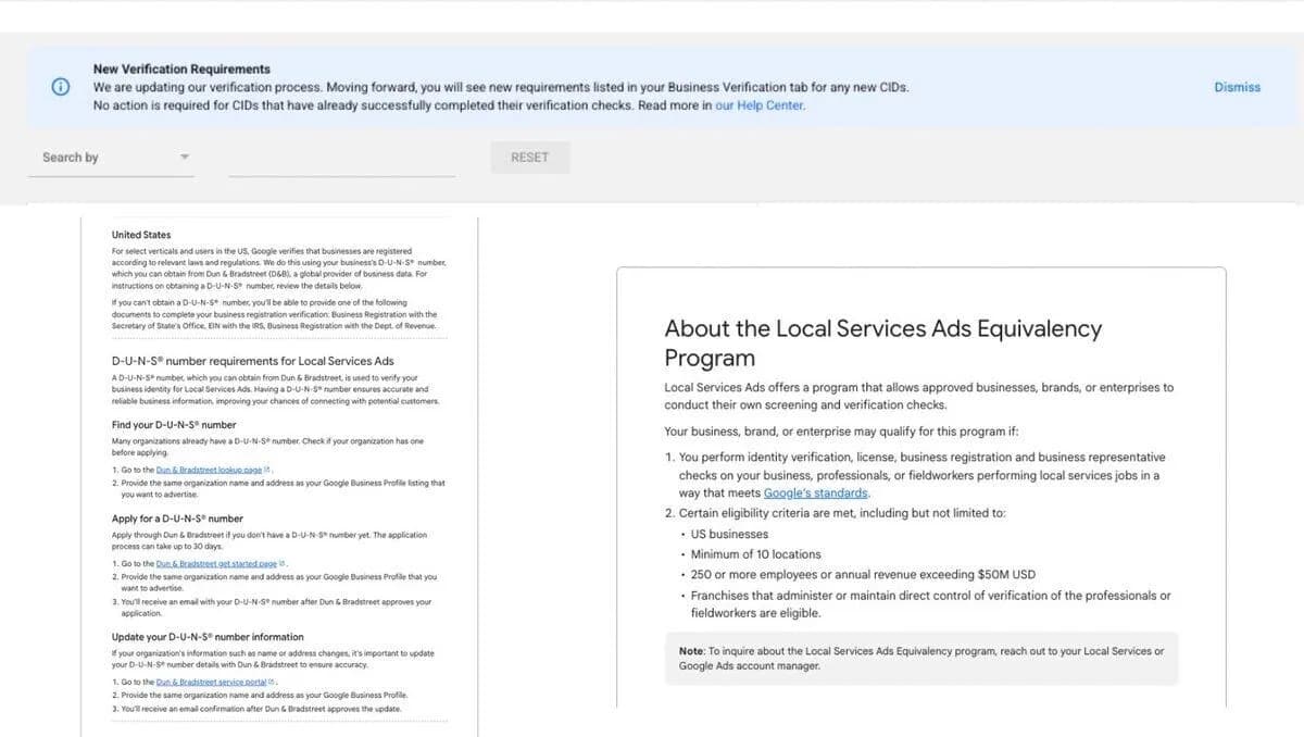 Original newsletter image: Some US LSA advertisers will need a D-U-N-S number