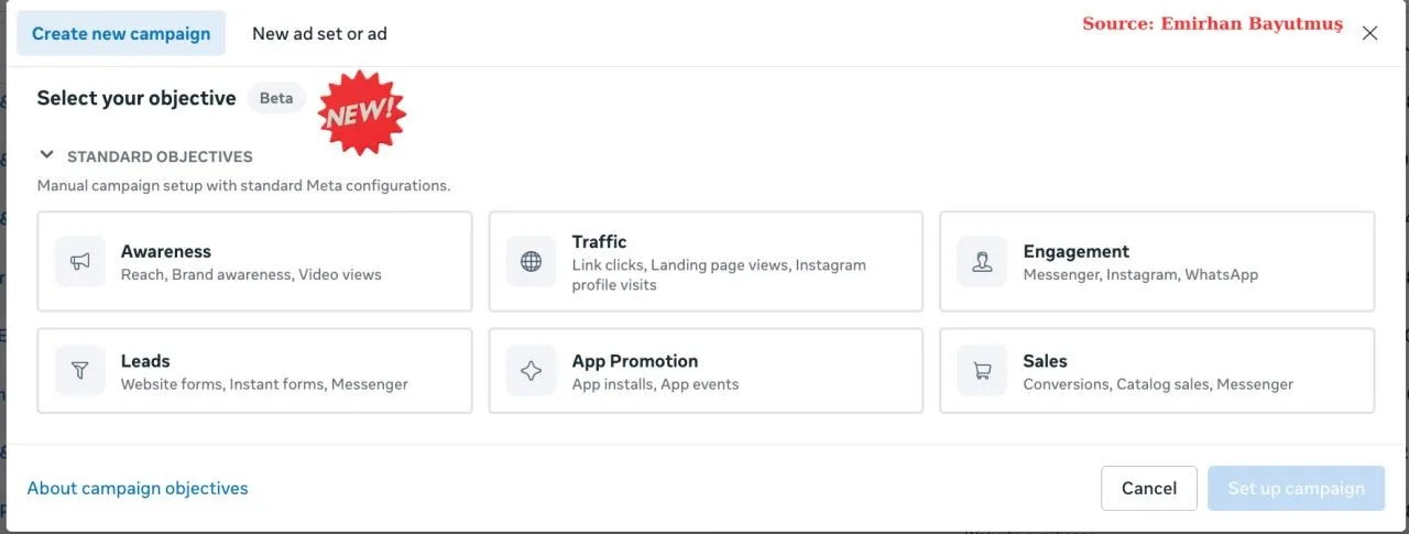 Original newsletter image: Meta refreshes campaign setup interface with simpler objective structure