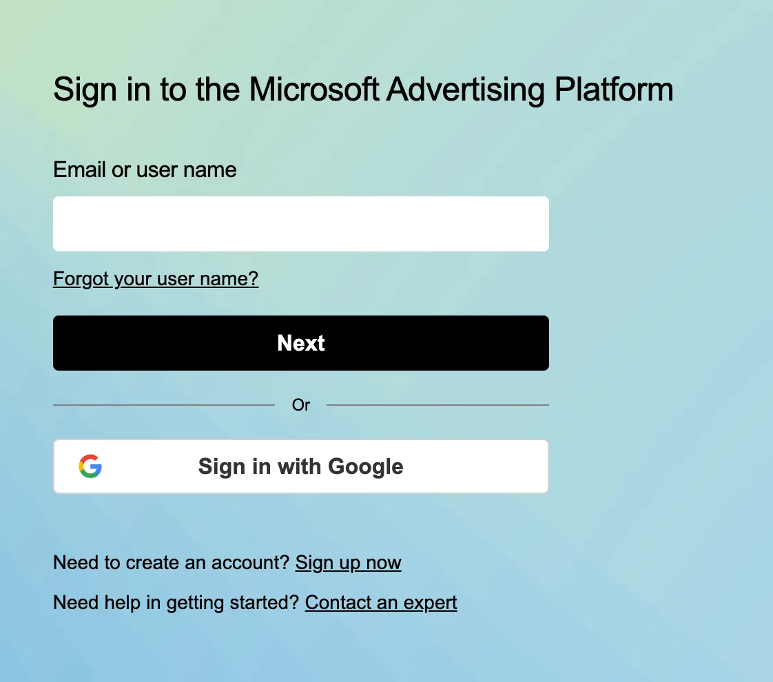 Original newsletter image: Google account sign-up