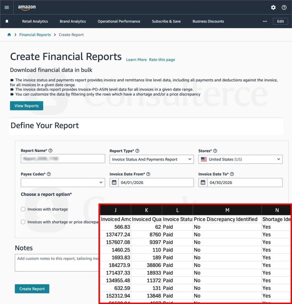 Original newsletter image: Amazon Vendor Central adds bulk invoice-discrepancy reporting
