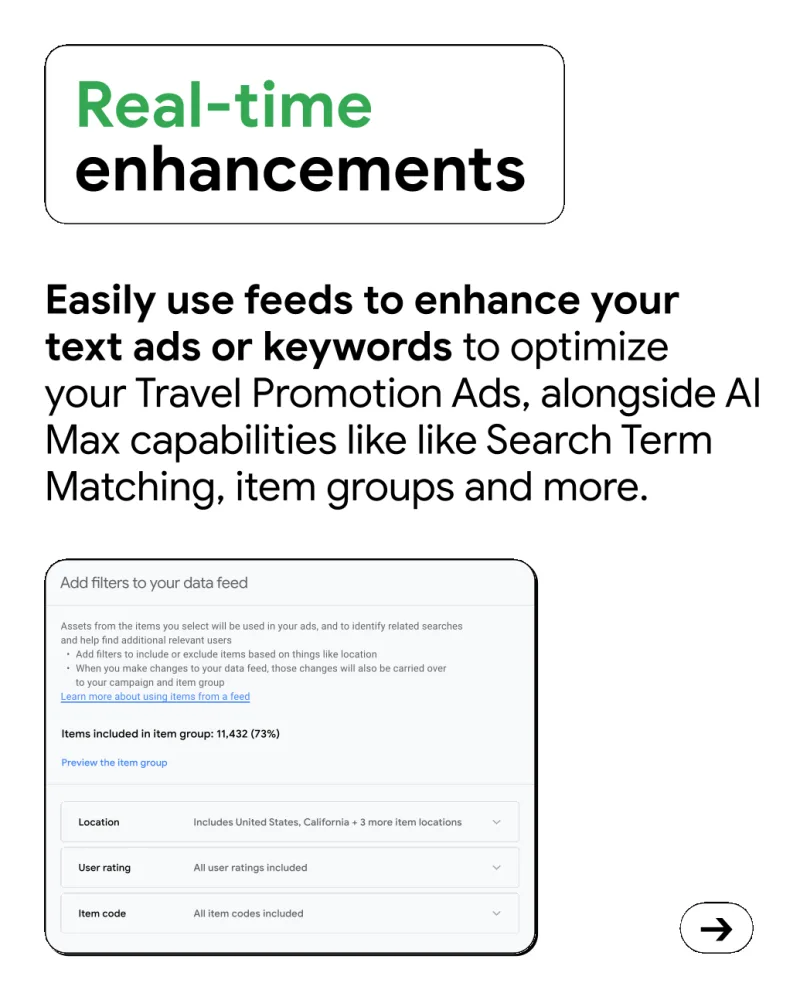 Original newsletter image: Search campaigns for Travel open a beta for things to do and events