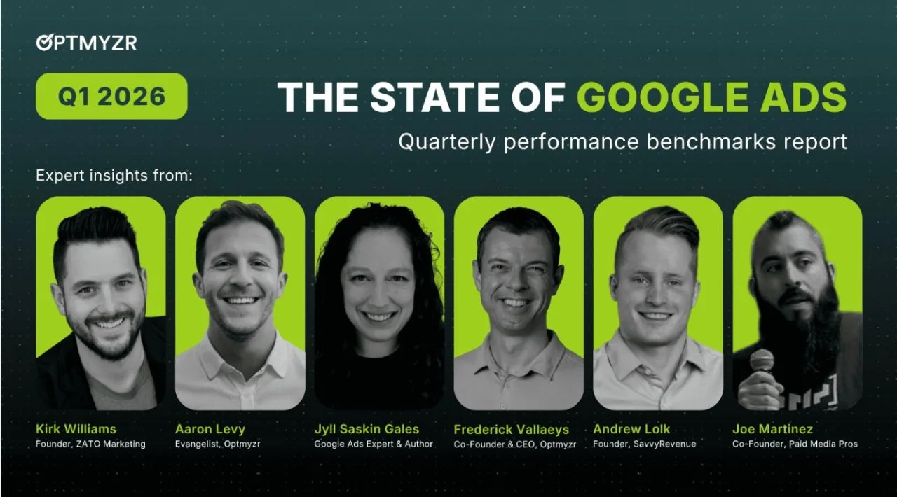 Original newsletter image: Optmyzr and Frederick Vallaeys publish State of Google Ads Q1 2026 study