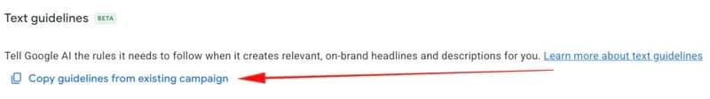Original newsletter image: Google Ads Text Guidelines are now copyable across campaigns