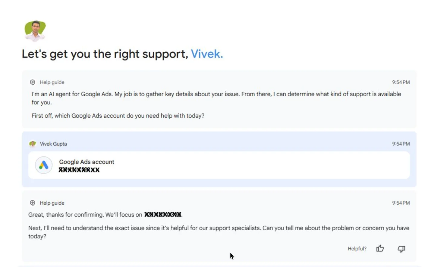 Original newsletter image: Google Ads updates the Support interface in beta