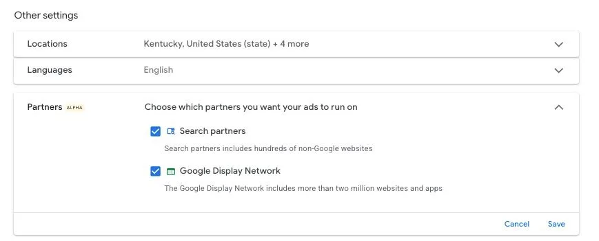 Original newsletter image: Performance Max Search Partners and Display Network exclusion rolls out widely