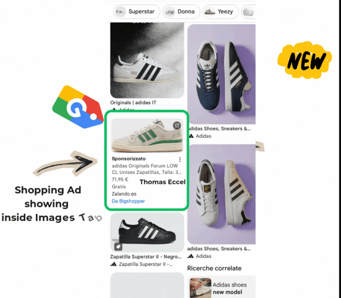 Original newsletter image: Google Shopping ads now appear in the Images tab on mobile