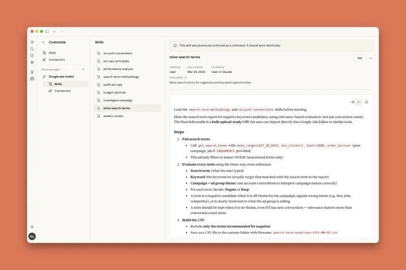 Original newsletter image: Austin Lau (Anthropic) builds a Google Ads MCP management system using Claude Cowork