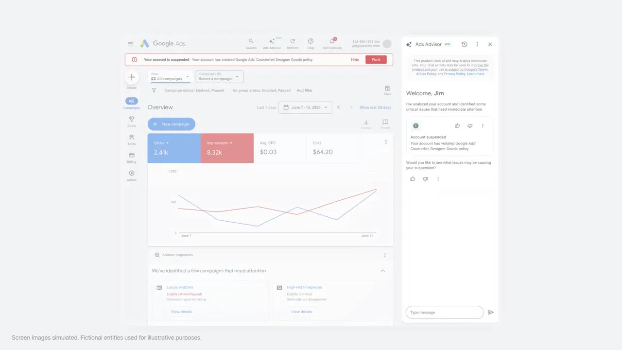 Original video poster: Three new Ads Advisor features: proactive policy troubleshooting, 24/7 security, instant certifications