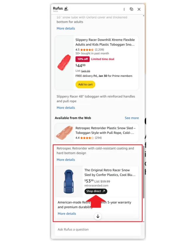 Original newsletter image: Amazon Rufus now sends traffic to off-Amazon destinations