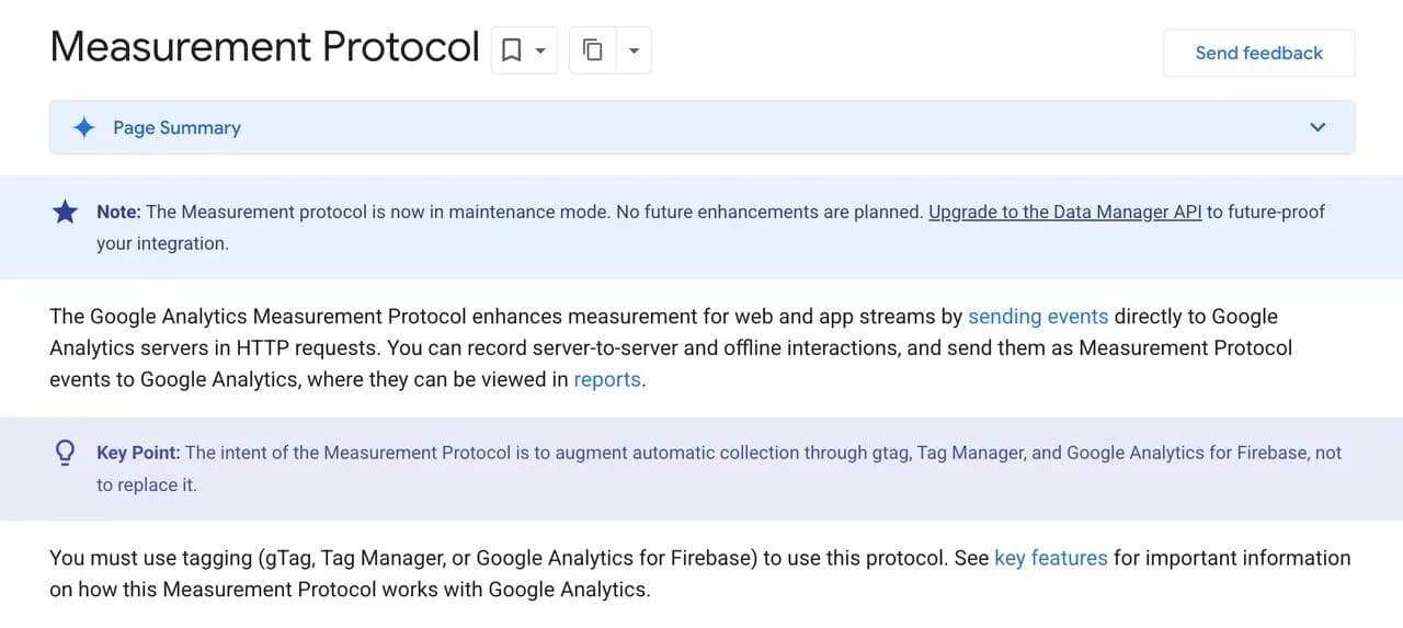 Original newsletter image: Google moves the GA4 Measurement Protocol into maintenance mode