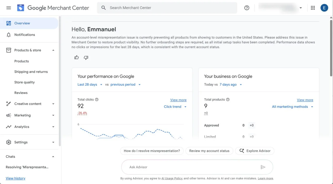 Original newsletter image: Ask Advisor reaches Google Merchant Centre
