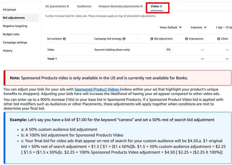 Original newsletter image: Amazon Sponsored Products gains bid adjustment for video placements