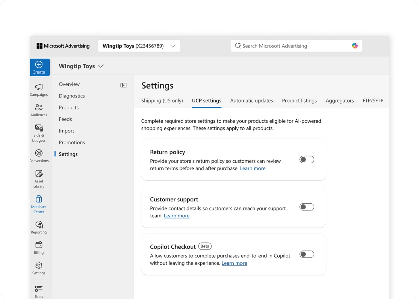 Original newsletter image: Universal Commerce Protocol setup arrives in Microsoft Merchant Centre
