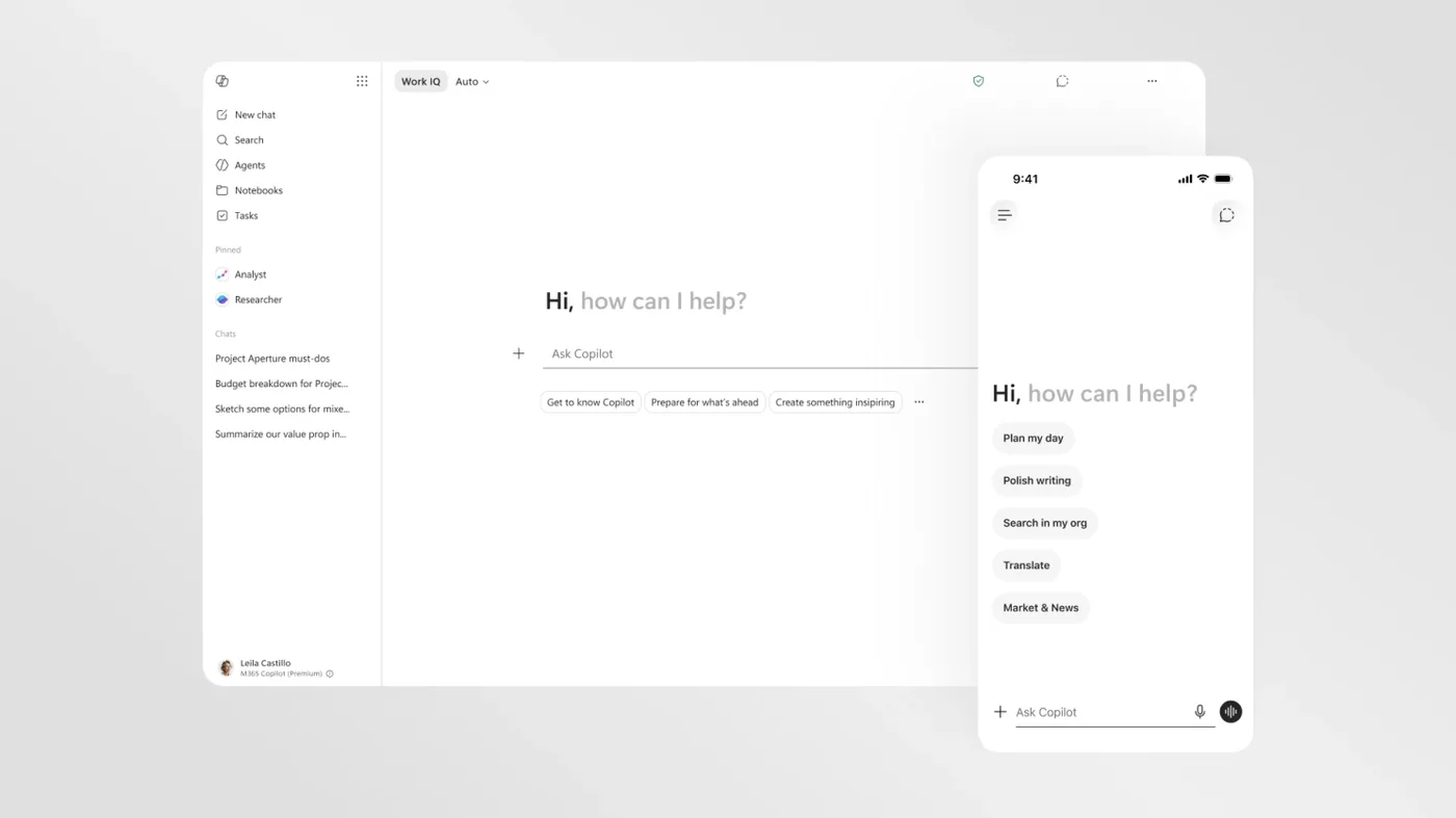 Original newsletter image: Microsoft redesigns Copilot for a simpler, faster experience