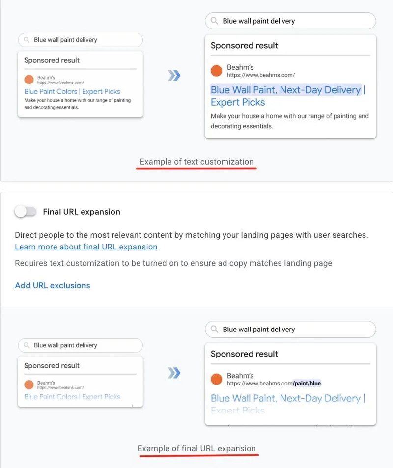 Original newsletter image: AI Max shows how it rewrites your headlines