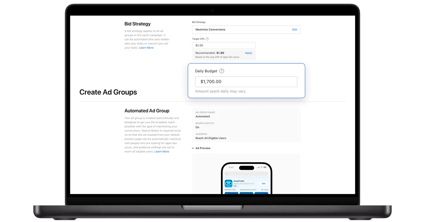 Original newsletter image: Maximise Conversions is now broadly available for App Store advertisers