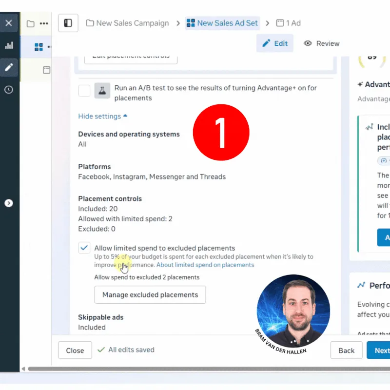 Original newsletter image: Excluded placements still receive spend by default