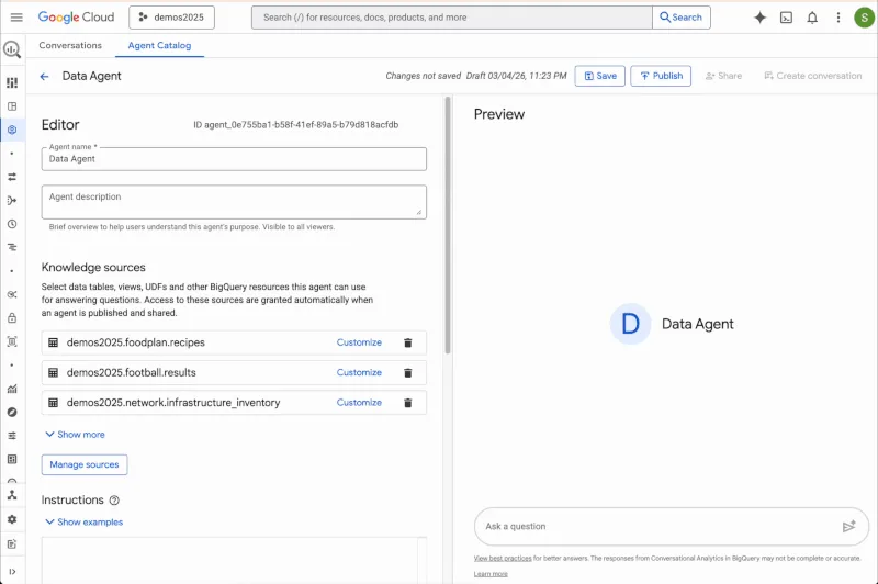 Original newsletter image: Agents on BigQuery enable conversational analytics
