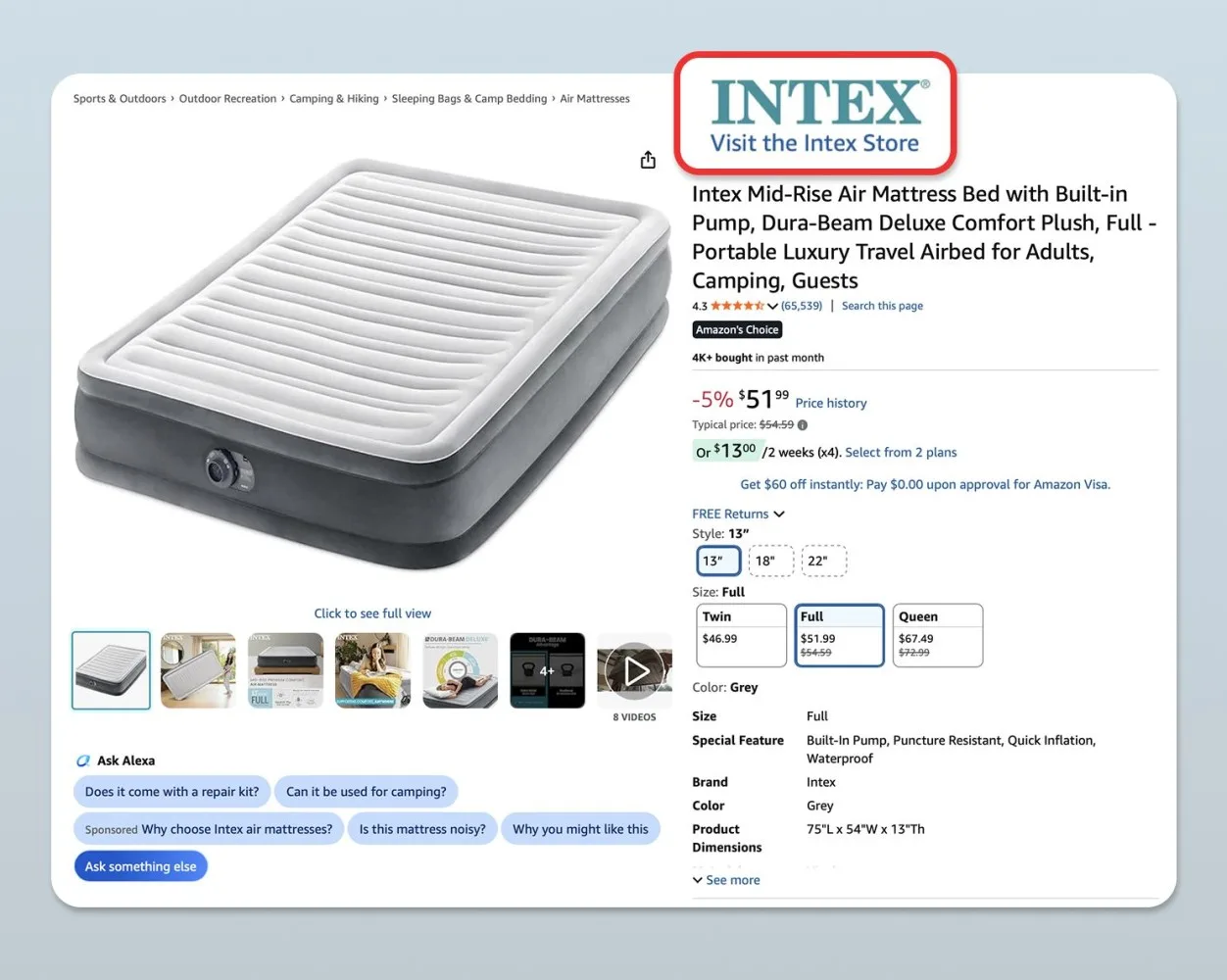 Original newsletter image: Amazon tests brand logos above the product title on detail pages