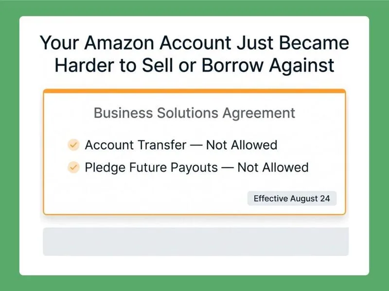 Original newsletter image: Amazon tightens seller-account transfer and financing terms