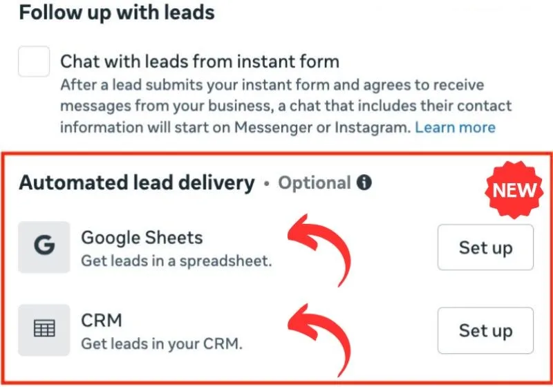 Original newsletter image: Meta Lead Ads Automated Lead Delivery is now configurable at the ad level
