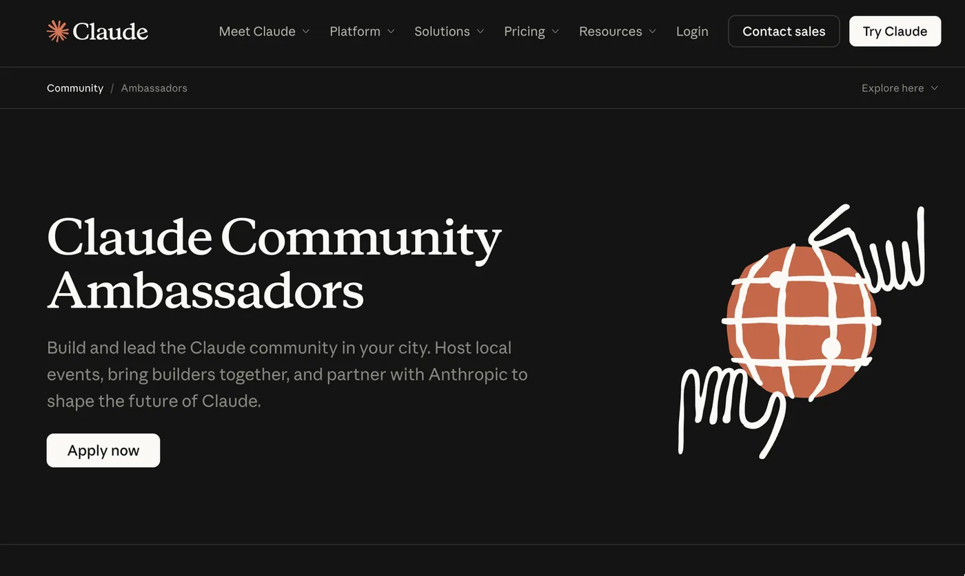 Original newsletter image: Claude Community Ambassadors programme opens applications