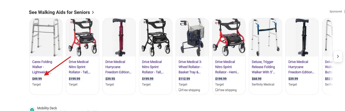 Original newsletter image: Bing tests a new way to show prices in ads
