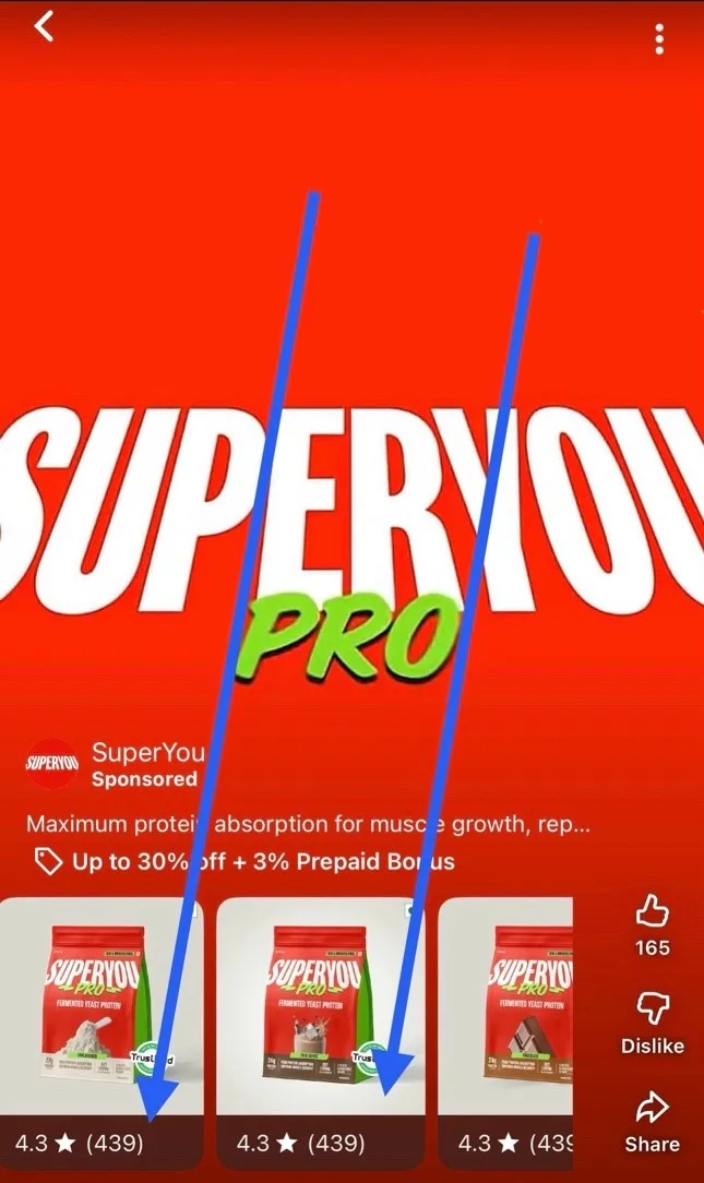 Original newsletter image: Google product ratings now appearing on YouTube Shorts
