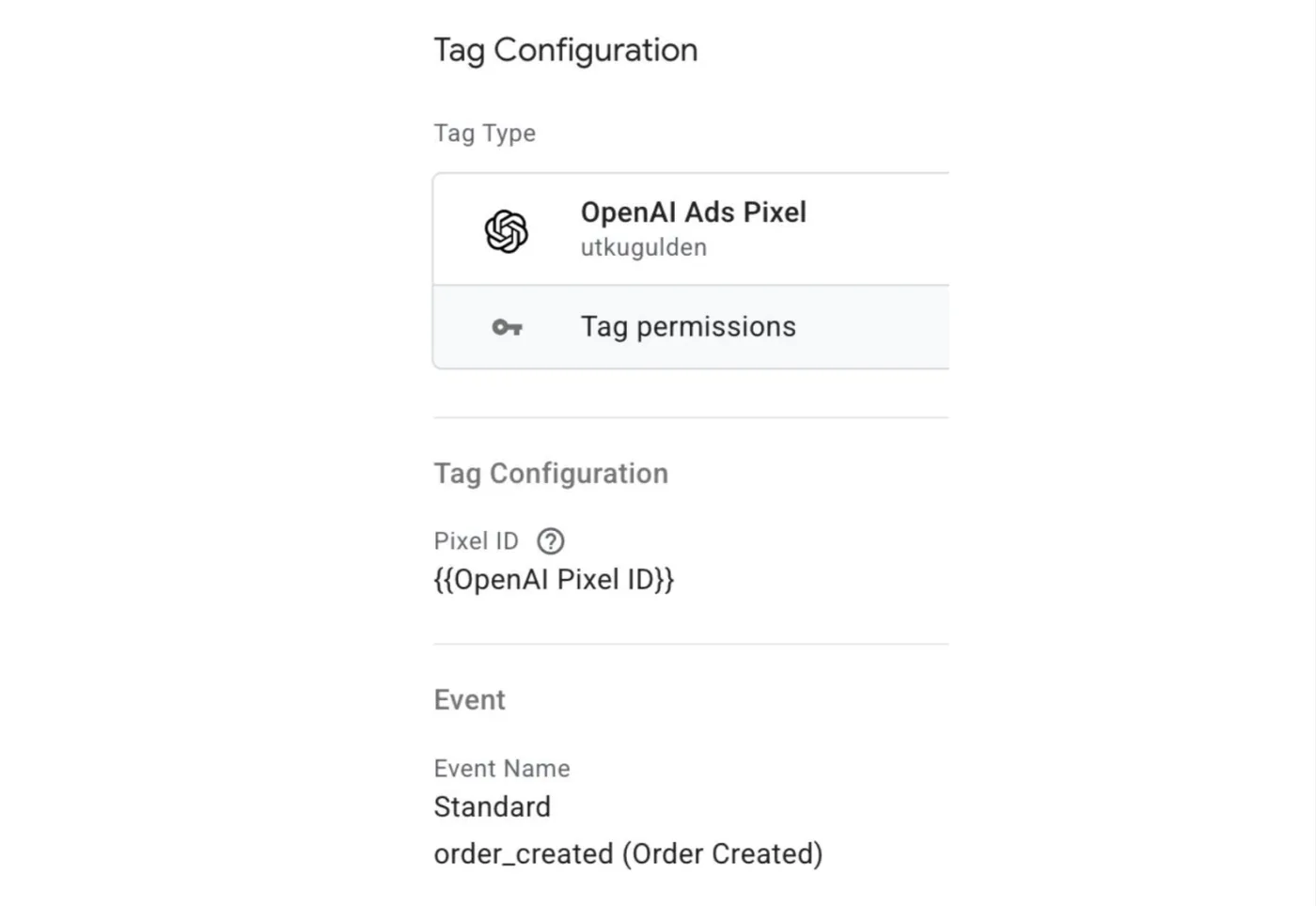 Original newsletter image: GTM tag template for the OpenAI Ads Measurement Pixel goes live