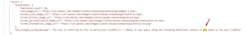 Original newsletter image: ChatGPT source code reveals ad references ahead of launch