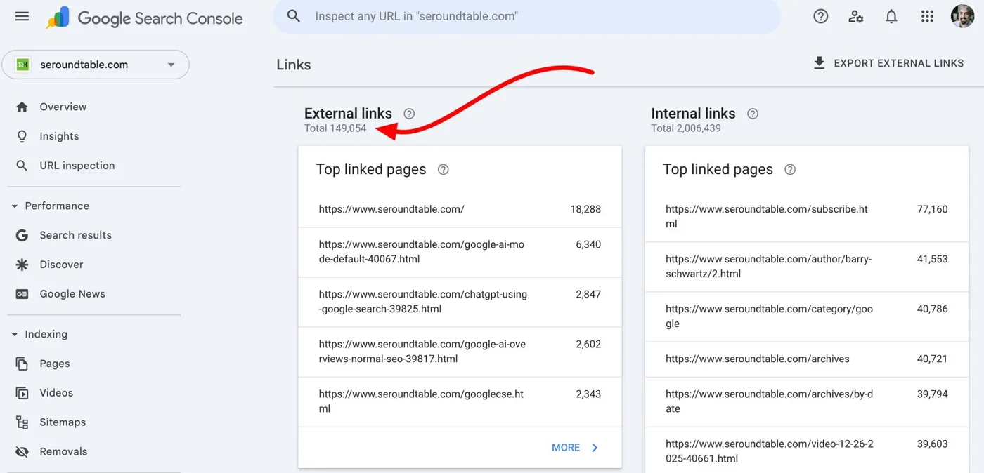 Original newsletter image: Reminder: Google Search Console links report has limited backlink visibility