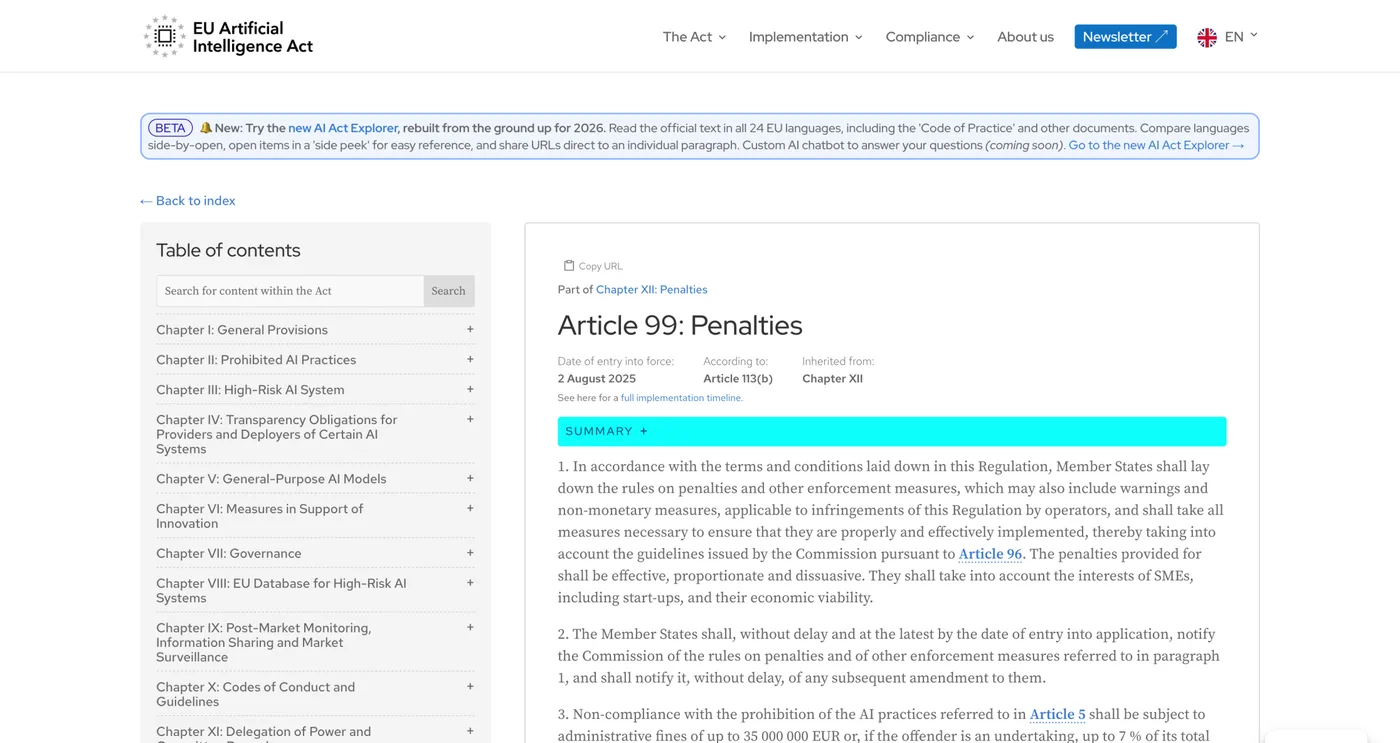 Original newsletter image: The EU AI Office gains daily penalties of up to 5% of worldwide turnover