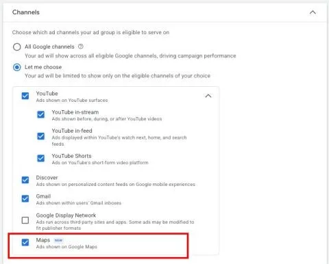 Original newsletter image: Google Maps inventory joins Demand Gen as a selectable channel