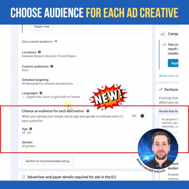 Original newsletter image: Audience signals can be assigned to individual creatives
