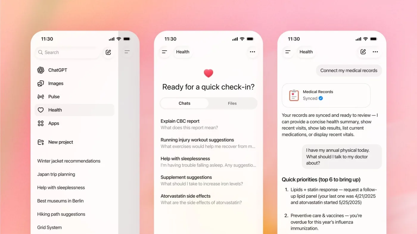 Original newsletter image: OpenAI launches ChatGPT Health for personalised responses using medical records