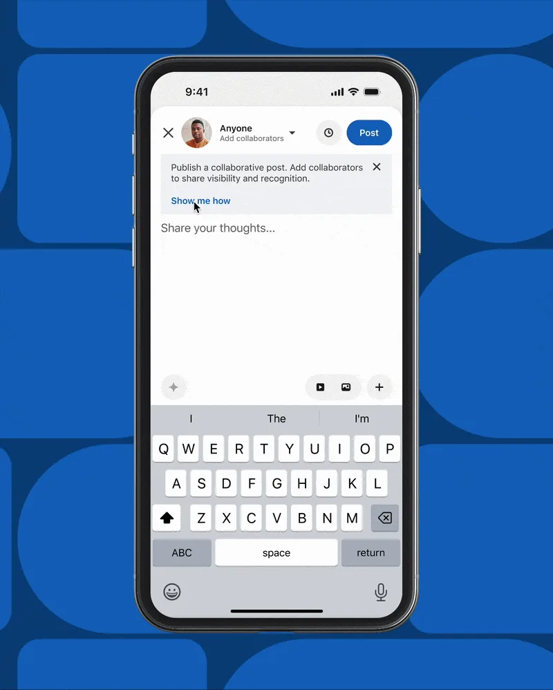 Original newsletter image: LinkedIn tests collaborative posts