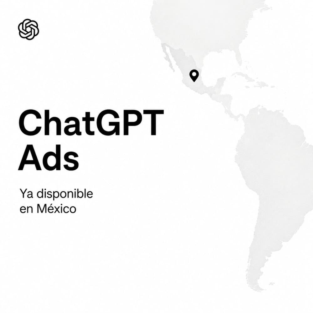 ChatGPT Ads graphic announcing availability in Mexico
