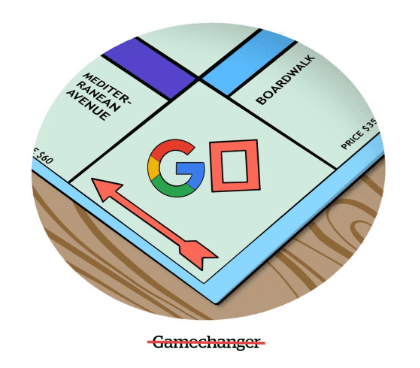 Editorial illustration accompanying reporting on the Google ad-tech remedies ruling