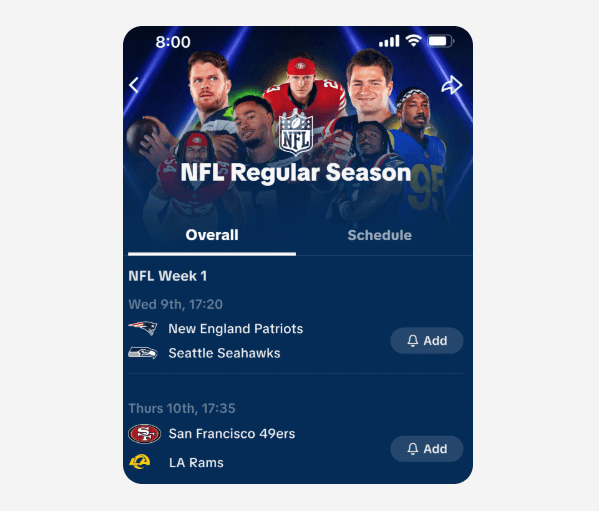 NFL and TikTok partnership announcement with a football-season schedule