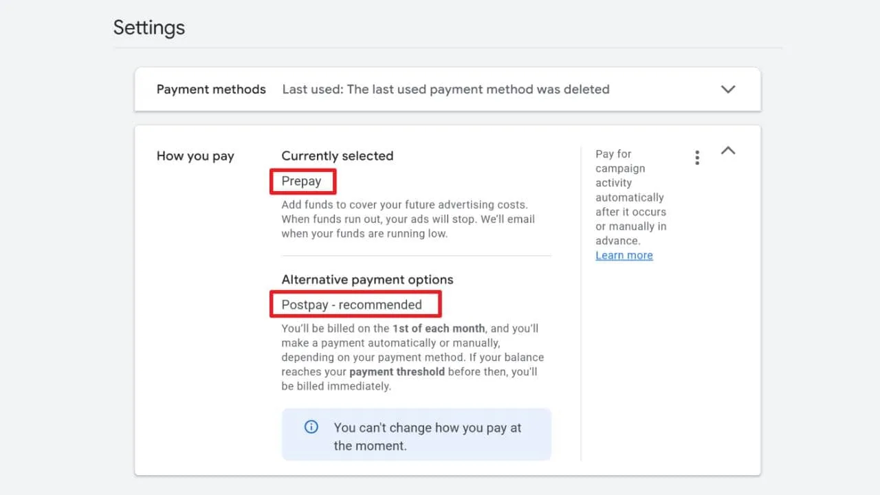 Automatic and Manual Payments Renamed to Postpay and Prepay